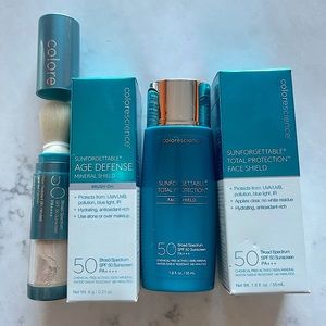 Colorescience Dou: Sunforgettable brush-on sunscreen & Liquid Face Sheild SPF 50